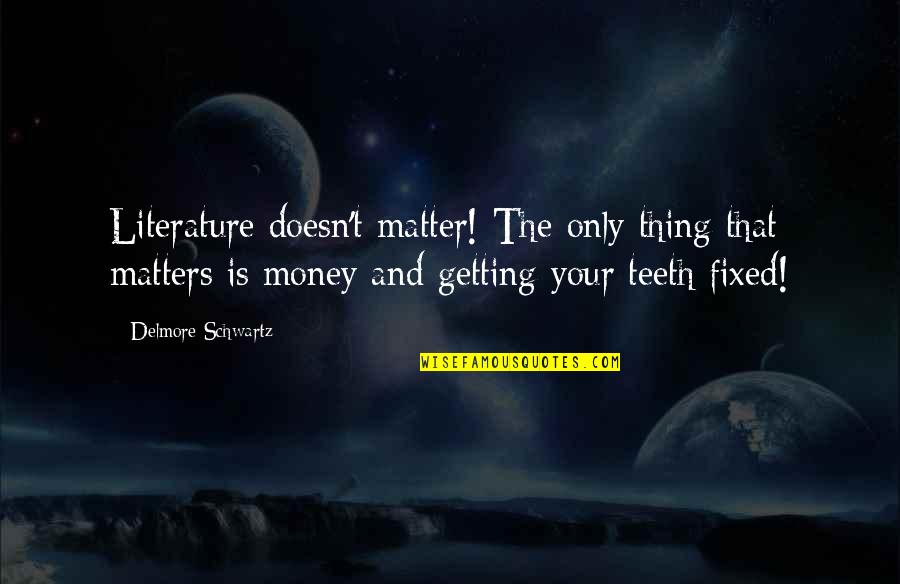 Getting Money Quotes By Delmore Schwartz: Literature doesn't matter! The only thing that matters