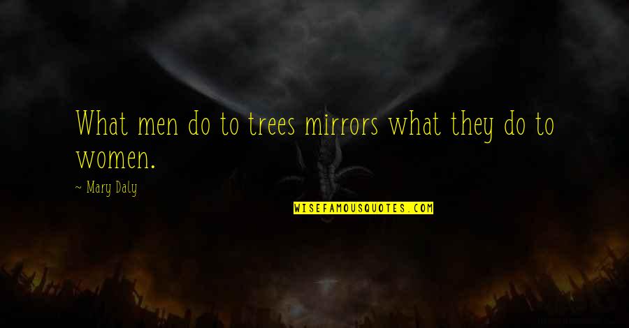 Getting Out And Living Life Quotes By Mary Daly: What men do to trees mirrors what they