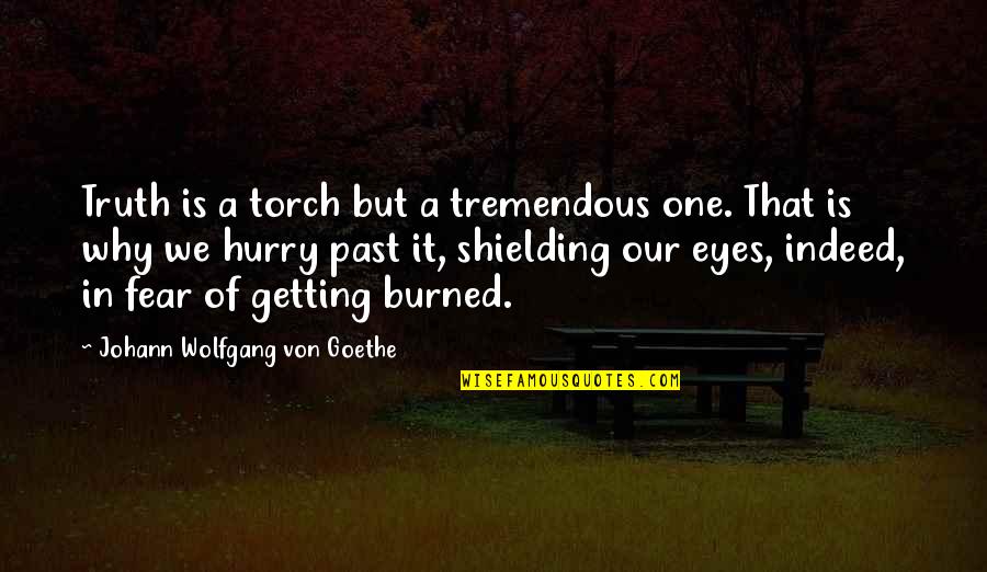 Getting Over Fear Quotes By Johann Wolfgang Von Goethe: Truth is a torch but a tremendous one.