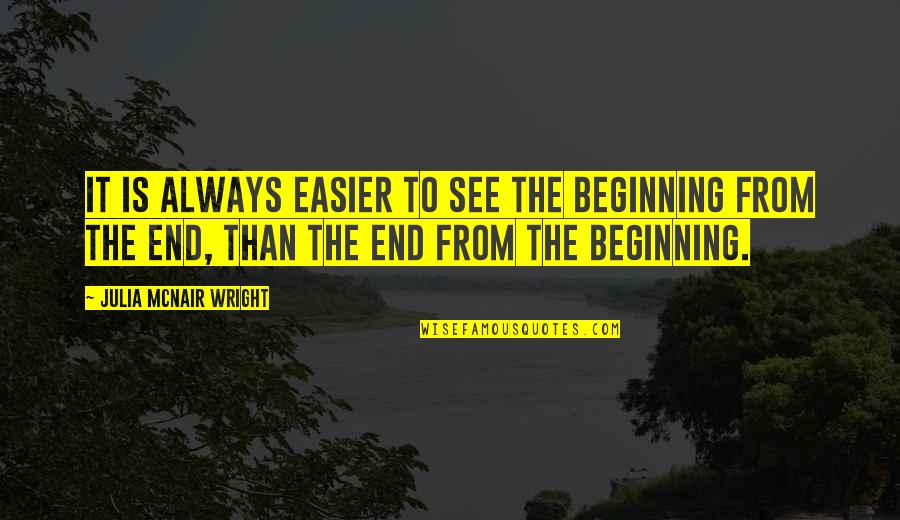 Getting Ready For Change Quotes By Julia McNair Wright: It is always easier to see the beginning