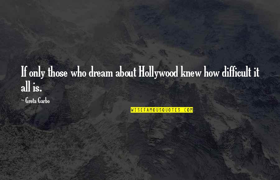 Getting Slimmer Quotes By Greta Garbo: If only those who dream about Hollywood knew