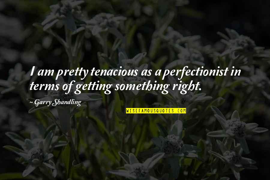 Getting Something Right Quotes By Garry Shandling: I am pretty tenacious as a perfectionist in