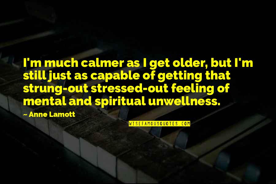 Getting Stressed Out Quotes By Anne Lamott: I'm much calmer as I get older, but