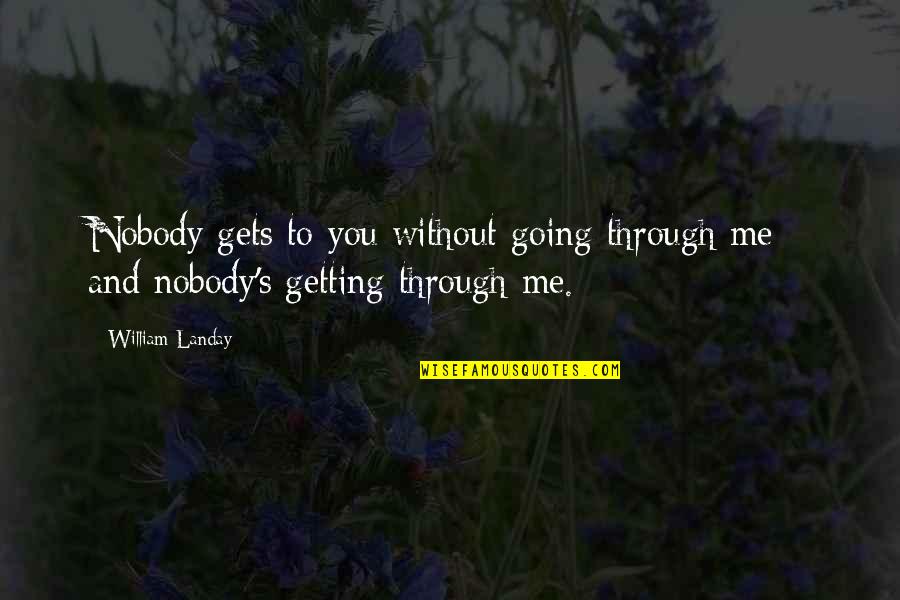 Getting Through It All Quotes By William Landay: Nobody gets to you without going through me