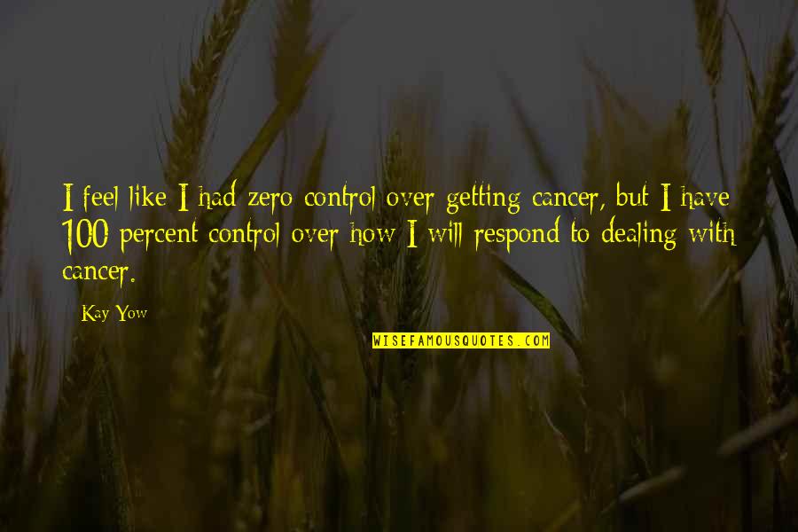 Getting Thru Cancer Quotes By Kay Yow: I feel like I had zero control over Getting Thru Cancer Quotes By Kay Yow: I feel like I had zero control over