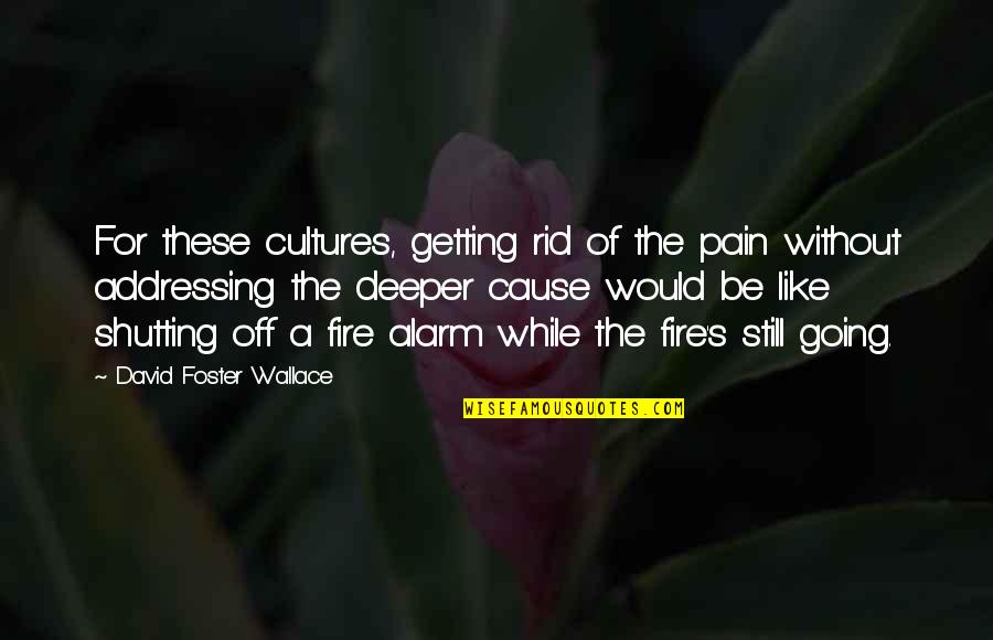 Getting Thru Pain Quotes By David Foster Wallace: For these cultures, getting rid of the pain