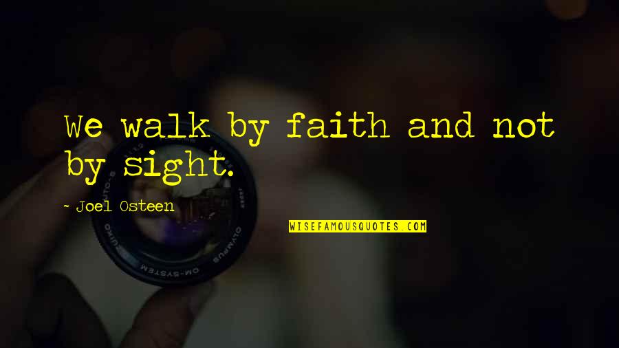 Getting Up After You Fall Quotes By Joel Osteen: We walk by faith and not by sight.