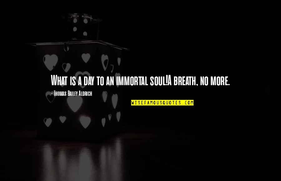 Getting Used By A Guy Quotes By Thomas Bailey Aldrich: What is a day to an immortal soul!A