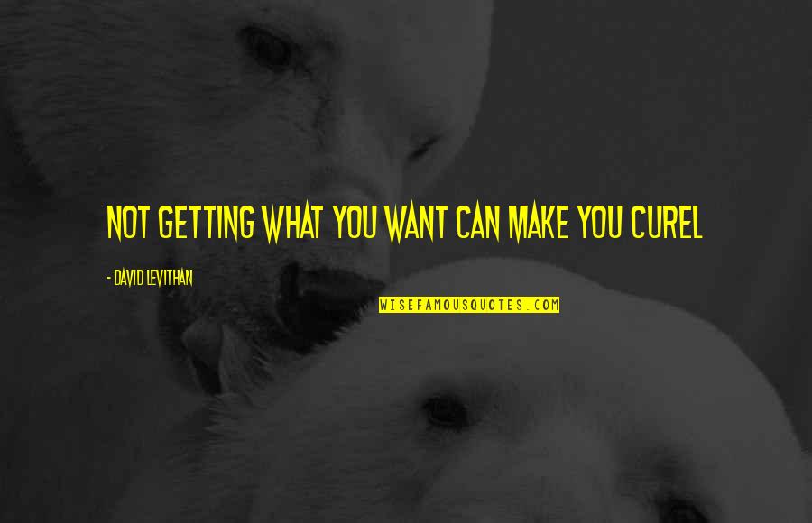 Getting What U Want Quotes By David Levithan: Not getting what you want can make you