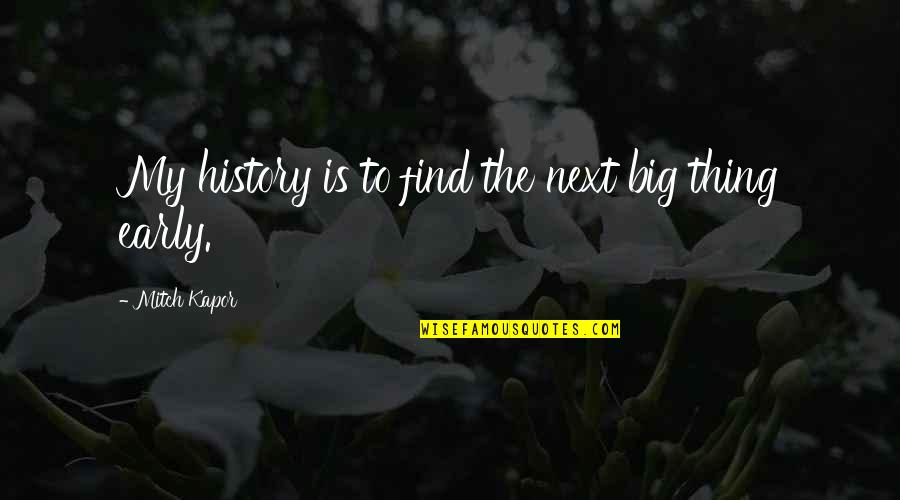 Geuther Laufgitter Quotes By Mitch Kapor: My history is to find the next big
