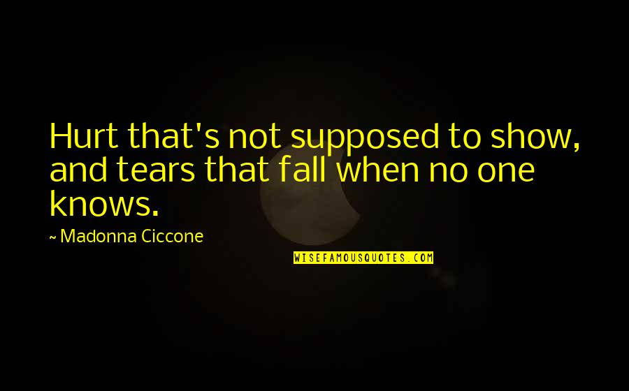 Geyser Quotes By Madonna Ciccone: Hurt that's not supposed to show, and tears Geyser Quotes By Madonna Ciccone: Hurt that's not supposed to show, and tears