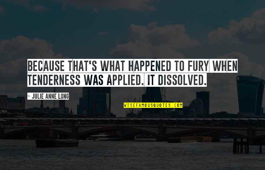 Geza Sheets Quotes By Julie Anne Long: Because that's what happened to fury when tenderness