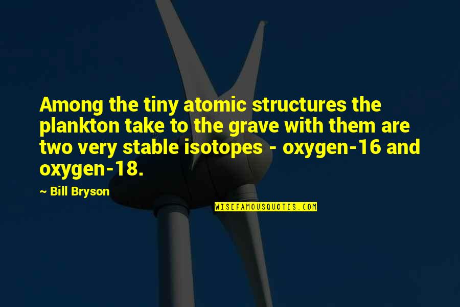 Gf Bf Kiss Quotes By Bill Bryson: Among the tiny atomic structures the plankton take