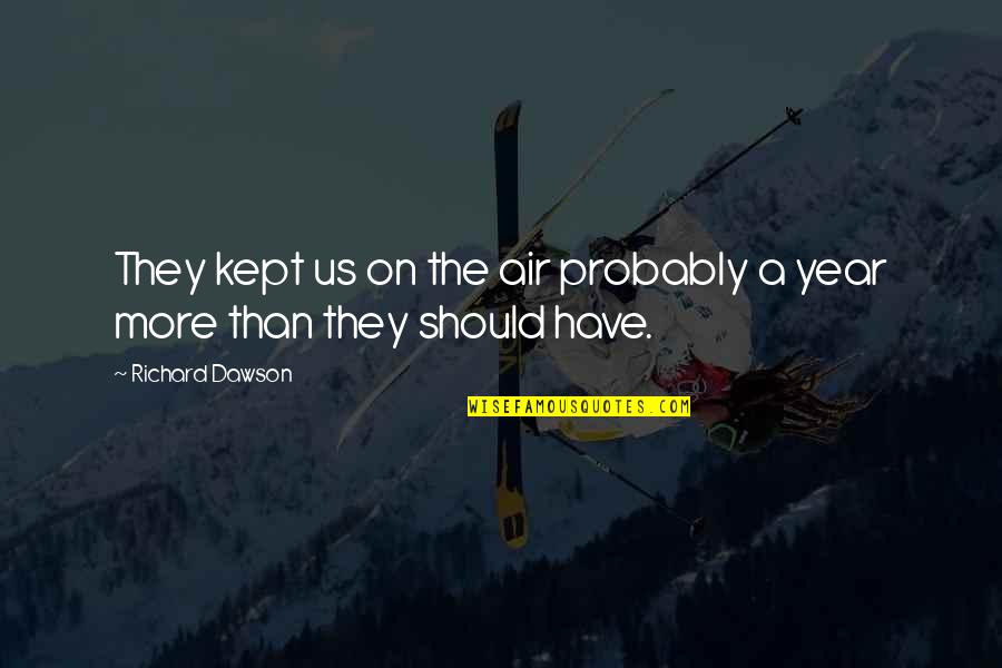 Ghazarians Quotes By Richard Dawson: They kept us on the air probably a Ghazarians Quotes By Richard Dawson: They kept us on the air probably a