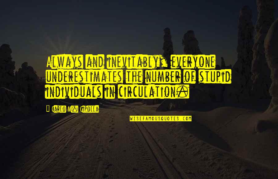 Ghazwa E Badr Quotes By Carlo M. Cipolla: Always and inevitably, everyone underestimates the number of Ghazwa E Badr Quotes By Carlo M. Cipolla: Always and inevitably, everyone underestimates the number of