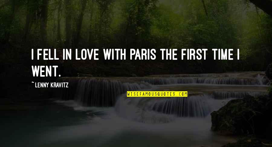 Gher Quotes By Lenny Kravitz: I fell in love with Paris the first