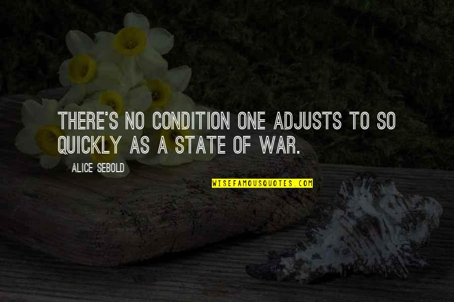 Ghinea Teodor Quotes By Alice Sebold: There's no condition one adjusts to so quickly