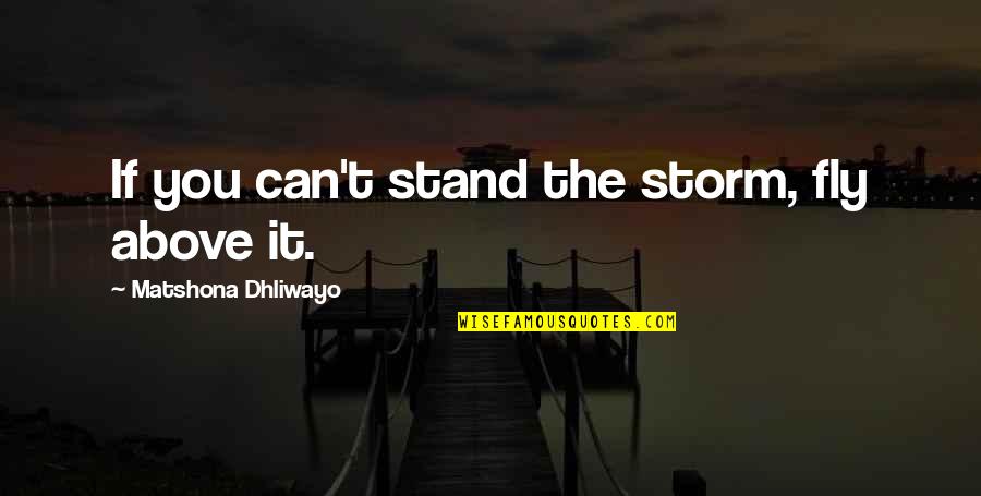 Ghings Quotes By Matshona Dhliwayo: If you can't stand the storm, fly above Ghings Quotes By Matshona Dhliwayo: If you can't stand the storm, fly above