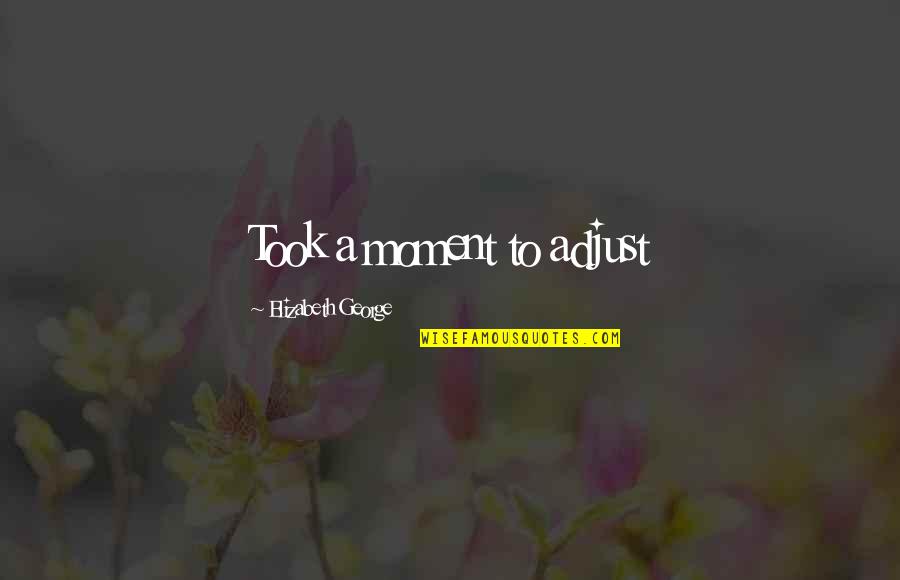 Ghirardelli Hot Quotes By Elizabeth George: Took a moment to adjust
