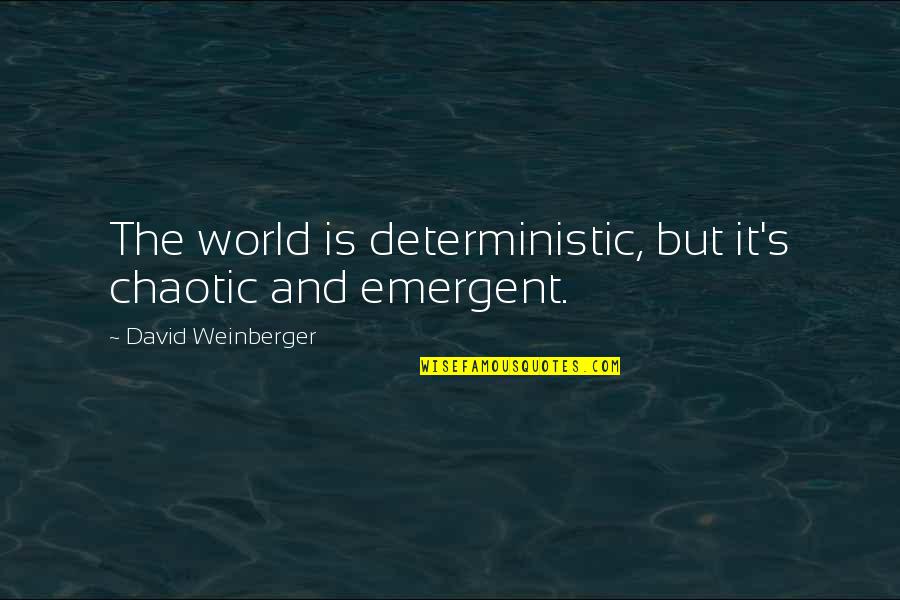 Ghislain's Quotes By David Weinberger: The world is deterministic, but it's chaotic and