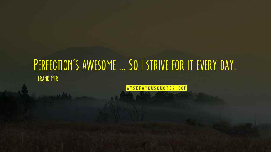Ghostery Reviews Quotes By Frank Mir: Perfection's awesome ... So I strive for it