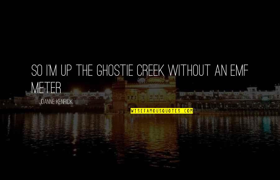 Ghostie Quotes By JoAnne Kenrick: So I'm up the ghostie creek without an