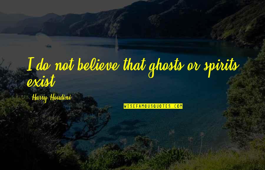 Ghosts And Spirits Quotes By Harry Houdini: I do not believe that ghosts or spirits