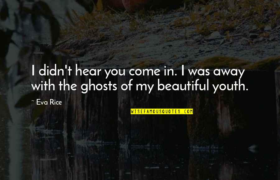 Ghosts Of The Past Quotes By Eva Rice: I didn't hear you come in. I was