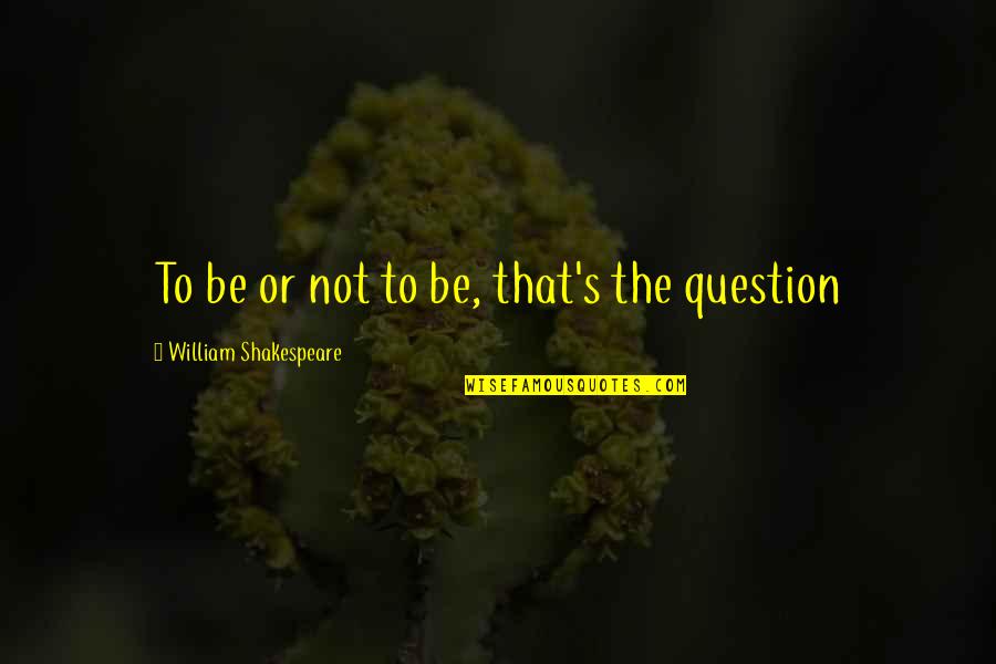 Giacomina De Bona Quotes By William Shakespeare: To be or not to be, that's the