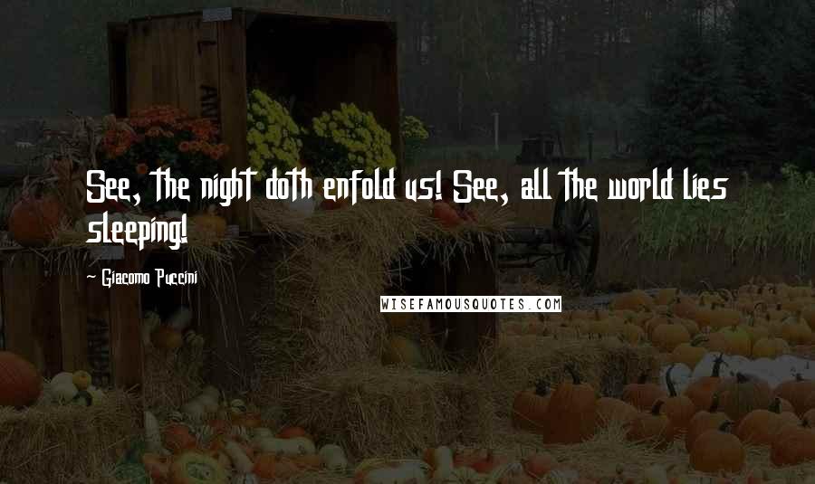 Giacomo Puccini quotes: See, the night doth enfold us! See, all the world lies sleeping!