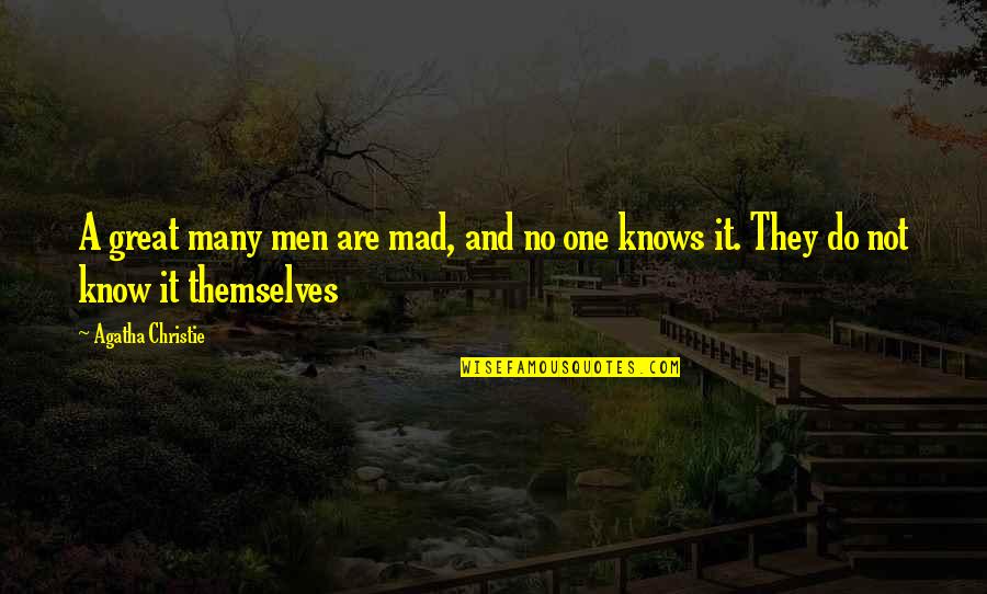 Giaever Quotes By Agatha Christie: A great many men are mad, and no