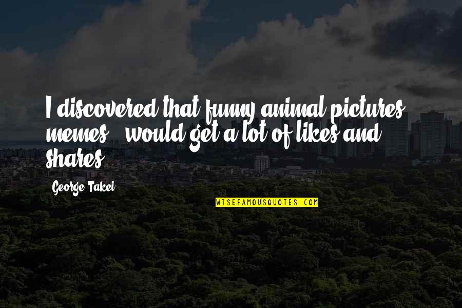 Giallo Napoleon Quotes By George Takei: I discovered that funny animal pictures - memes Giallo Napoleon Quotes By George Takei: I discovered that funny animal pictures - memes