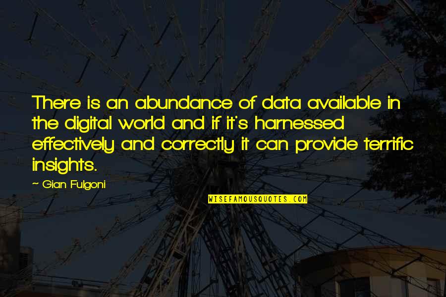 Gian Quotes By Gian Fulgoni: There is an abundance of data available in