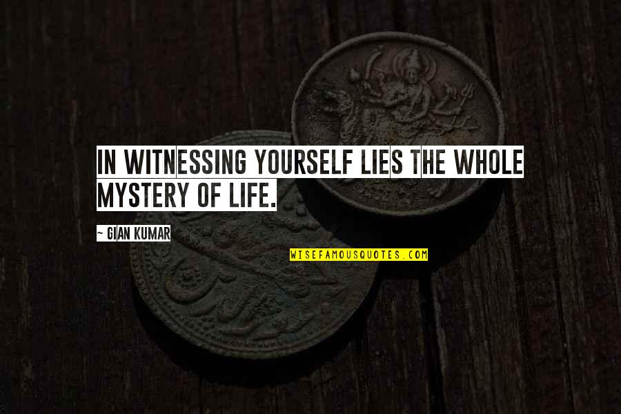 Gian Quotes By Gian Kumar: In witnessing yourself lies the whole mystery of