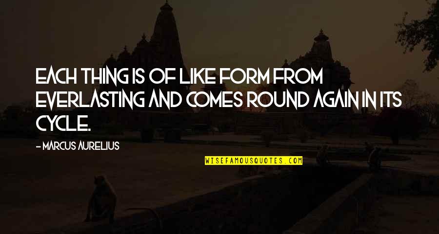 Gianmarco Tamberi Quotes By Marcus Aurelius: Each thing is of like form from everlasting