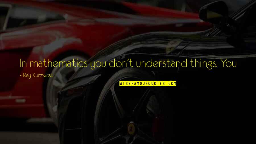 Giatrakos Models Quotes By Ray Kurzweil: In mathematics you don't understand things. You just