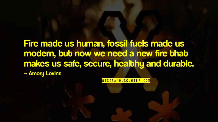 Giff Quotes By Amory Lovins: Fire made us human, fossil fuels made us