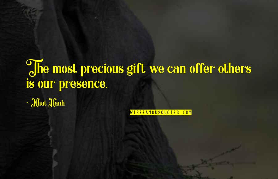 Gift Of Friendship Quotes By Nhat Hanh: The most precious gift we can offer others