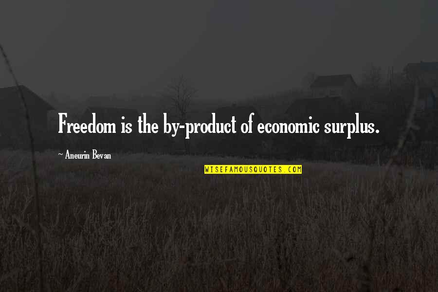 Gifts And Blessings Quotes By Aneurin Bevan: Freedom is the by-product of economic surplus.