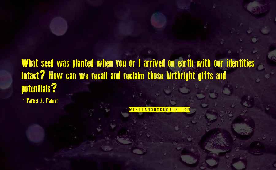 Gifts And Quotes By Parker J. Palmer: What seed was planted when you or I