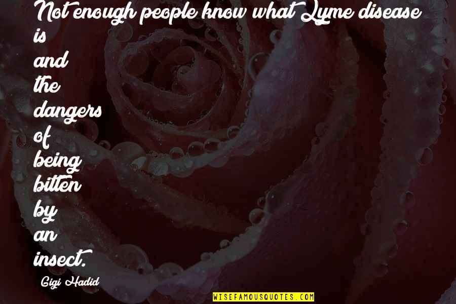 Gigi D'agostino Quotes By Gigi Hadid: Not enough people know what Lyme disease is