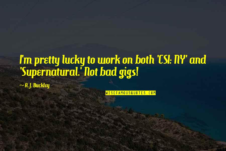 Gigs Quotes By A. J. Buckley: I'm pretty lucky to work on both 'CSI: