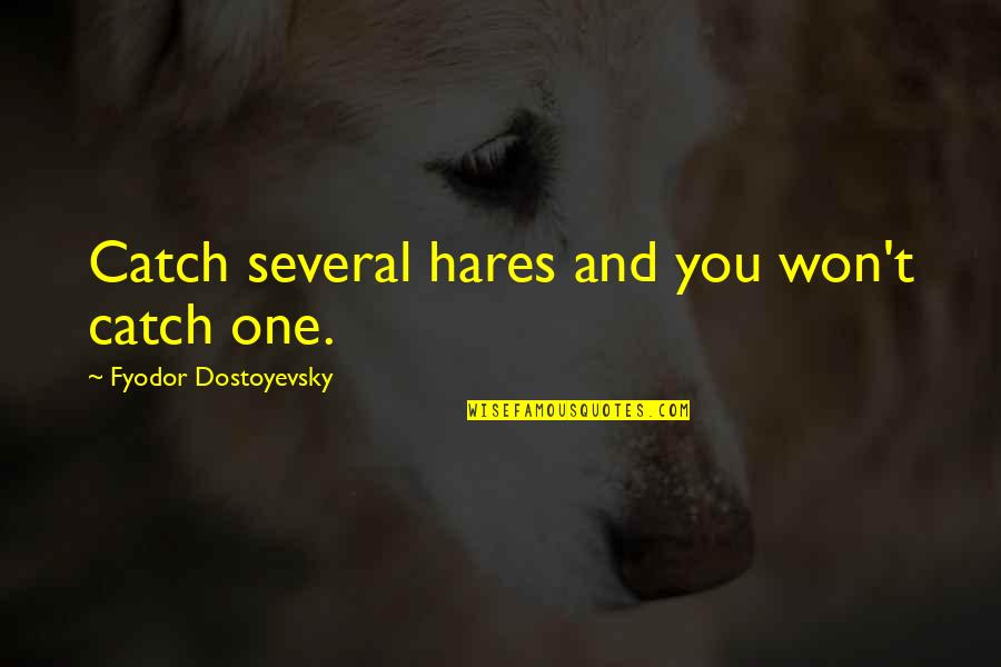 Gilapee Quotes By Fyodor Dostoyevsky: Catch several hares and you won't catch one.