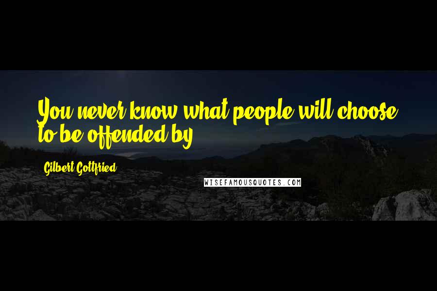 Gilbert Gottfried quotes: You never know what people will choose to be offended by.