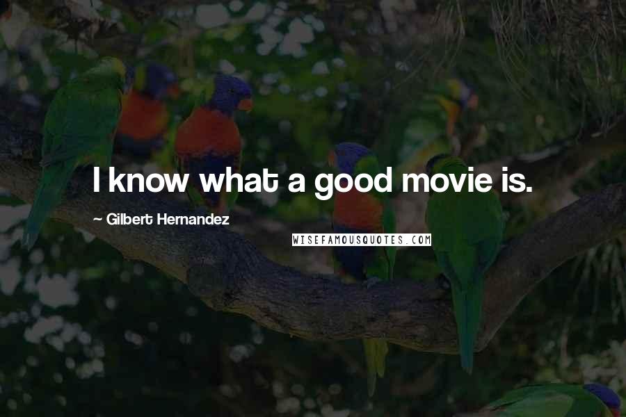 Gilbert Hernandez quotes: I know what a good movie is.