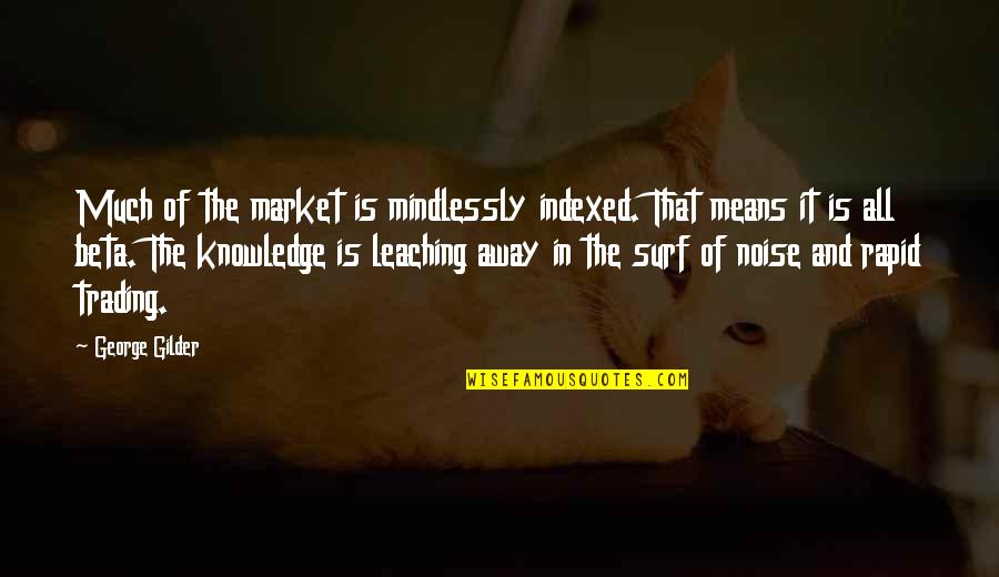 Gilder Quotes By George Gilder: Much of the market is mindlessly indexed. That