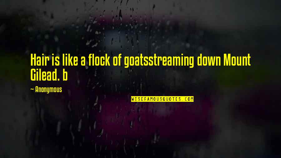 Gilead Quotes By Anonymous: Hair is like a flock of goatsstreaming down