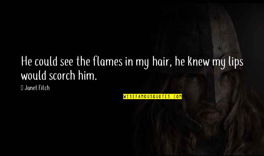 Gilheeny Quotes By Janet Fitch: He could see the flames in my hair,