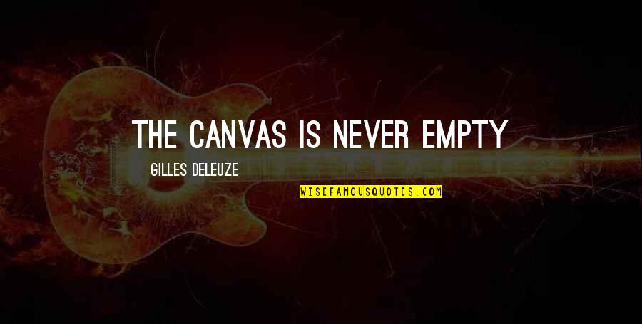 Gilles Deleuze Quotes By Gilles Deleuze: the canvas is never empty Gilles Deleuze Quotes By Gilles Deleuze: the canvas is never empty