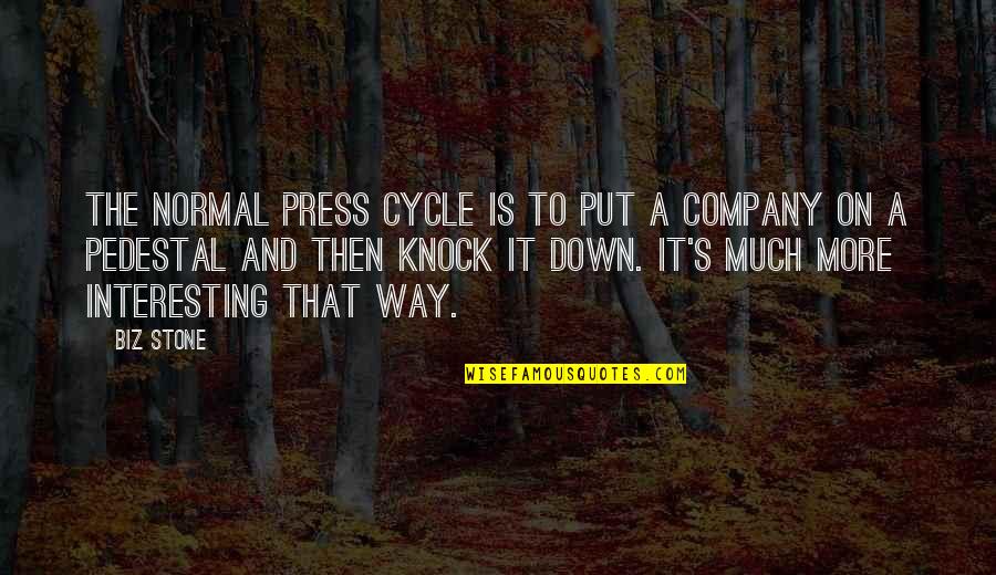 Gillian Flynn Love Quotes By Biz Stone: The normal press cycle is to put a